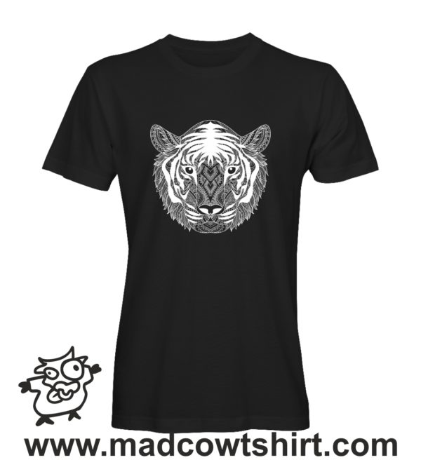 009 Tigre black and whithe tshirt nera uomo