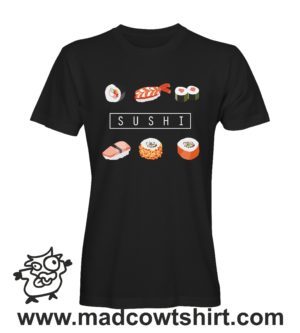 025 sushi tshirt nera uomo