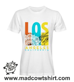 073 los angeles tshirt bianca uomo