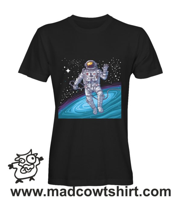 074 astronauta tshirt nera uomo