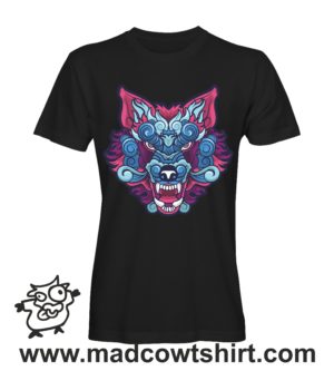 000157 ethnic wolf T-shirt Uomo Donna Bambino