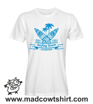 000178 surfing beach T-shirt Uomo Donna Bambino