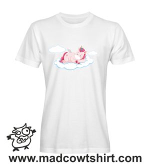 000180 pink unicorn T-shirt Uomo Donna Bambino