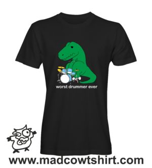 Alternative view of 000220 trex drummer T-shirt Uomo Donna Bambino