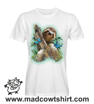 000224 smile sloth T-shirt Uomo Donna Bambino