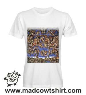 Alternative view of 000273 michelangelo giudizio universale T-shirt Uomo Donna Bambino