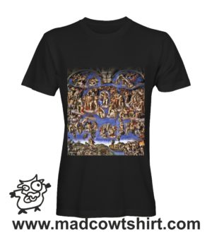 000273 michelangelo giudizio universale T-shirt Uomo Donna Bambino