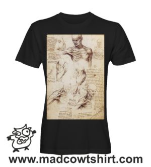000275 Leonardo da vinci uomo anatomia T-shirt Uomo Donna Bambino