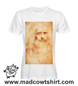 000276 Leonardo da vinci autoritratto T-shirt Uomo Donna Bambino