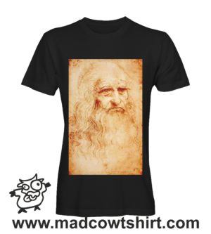 Alternative view of 000276 Leonardo da vinci autoritratto T-shirt Uomo Donna Bambino