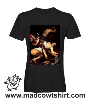 000281 caravaggio Crucifixion of Saint Peter T-shirt Uomo Donna Bambino