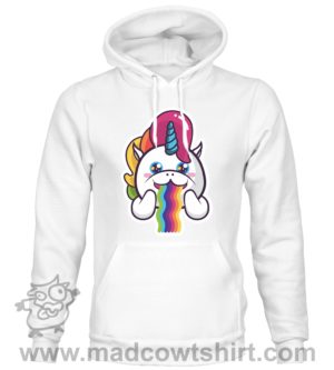 000358 raibow unicorn Felpa unisex senza o con cappuccio
