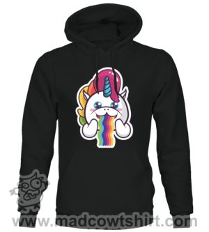 Alternative view of 000358 raibow unicorn Felpa unisex senza o con cappuccio