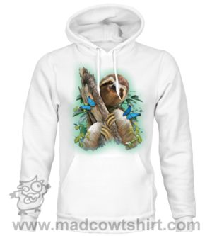 Alternative view of 000367 funny sloth Felpa unisex senza o con cappuccio
