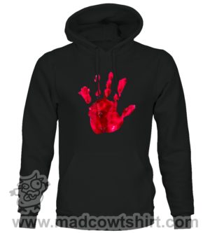 000377 blood hand Felpa unisex senza o con cappuccio