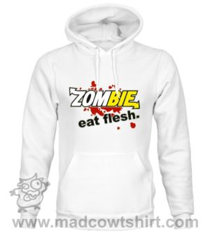 000428 zombie eat flesh Felpa unisex senza o con cappuccio