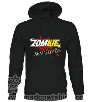 Alternative view of 000428 zombie eat flesh Felpa unisex senza o con cappuccio