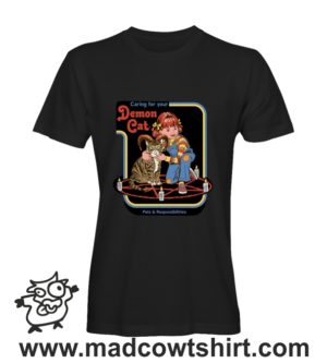 000463 demon cat T-shirt Uomo Donna Bambino