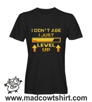 Alternative view of 000488 dont age just level upT-shirt Uomo Donna Bambino